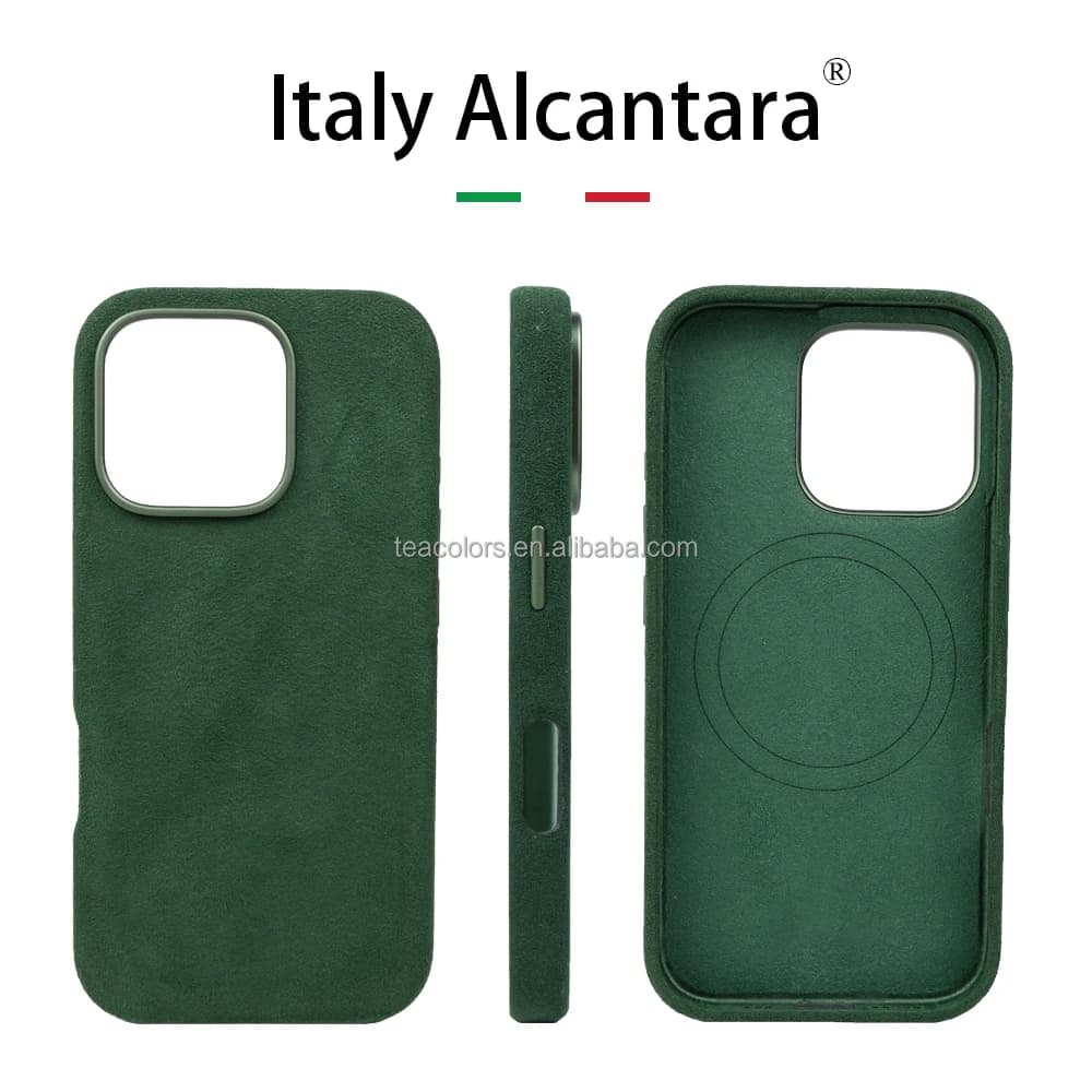 Italian Alcantara Material Leather Phone Case With Strong Magnetic Suitable for iPhone 18 17 16 Pro Max