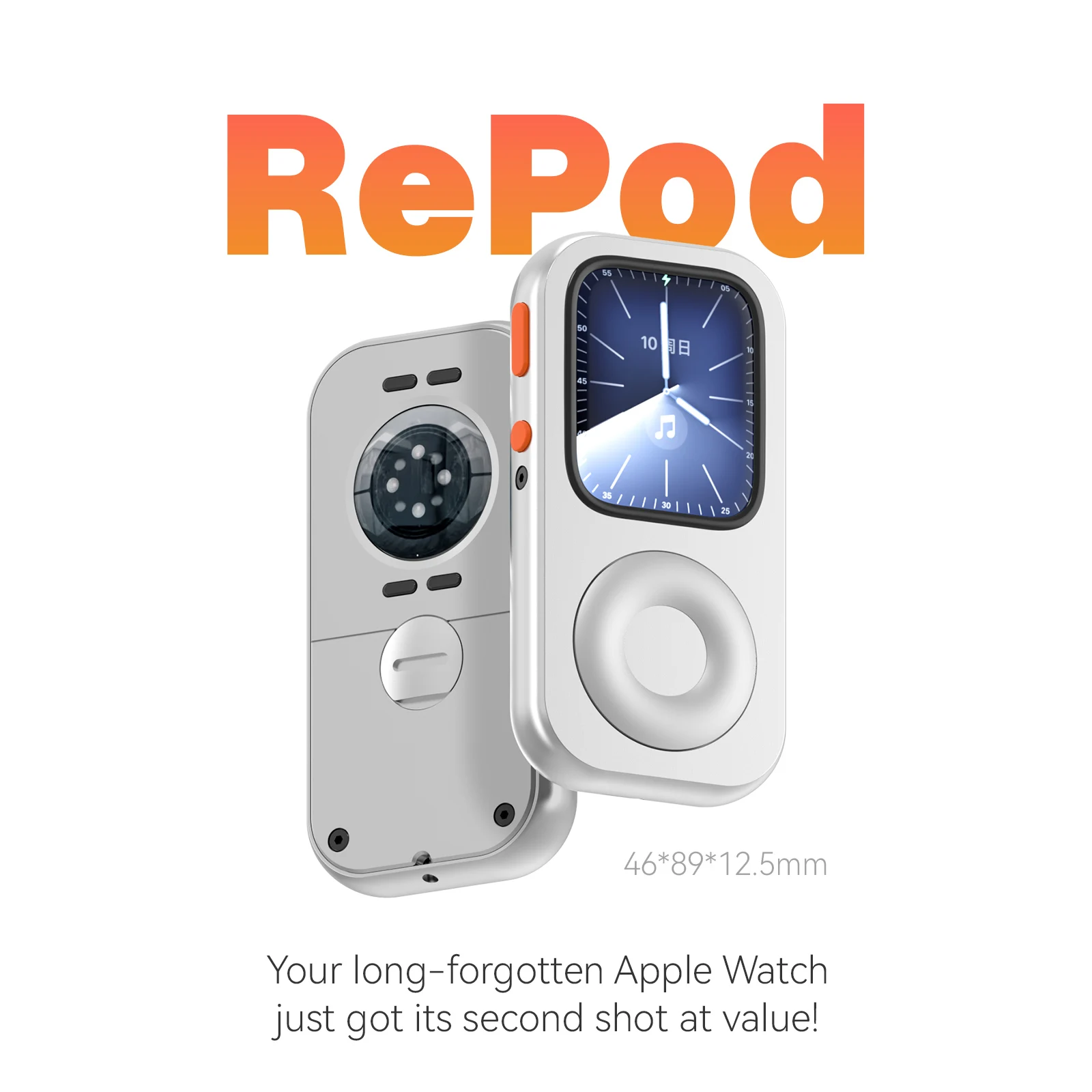 RePod Aluminum Alloy Protective Case for Apple Watch Series 7/8/9, Apple Watch Case with Click Wheel Design