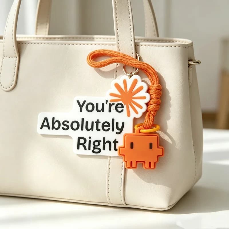 AI Claude Code Cosplay Keychain You’re Absolutely Right Pixel Style 3D Printed Pendant Keyring Bag Charm Accessory Party Decor P