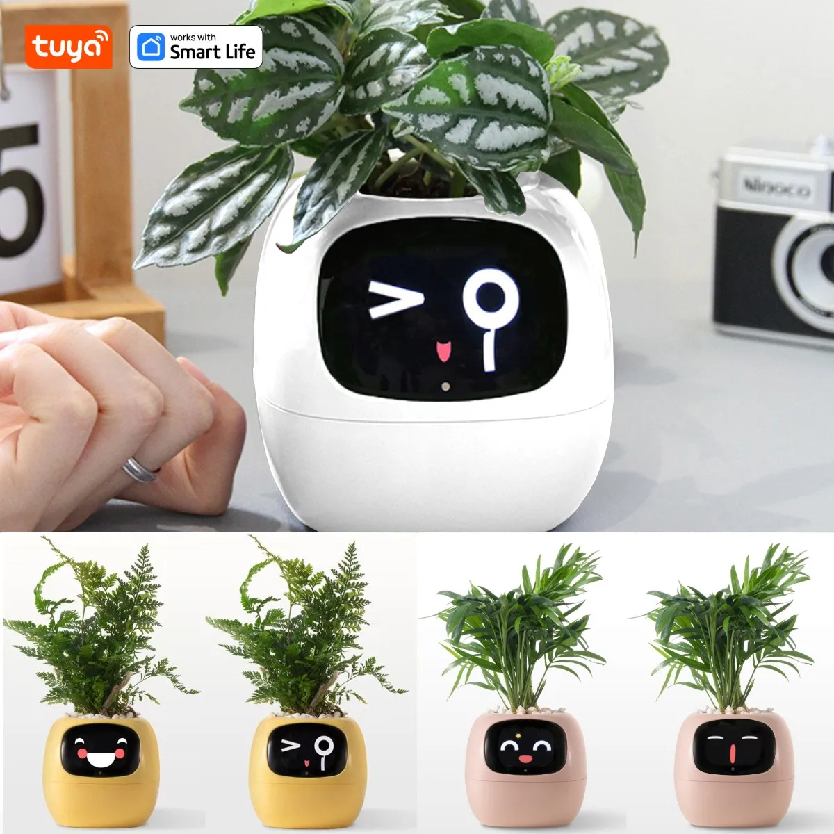 Gen1 Tuya Ivy Plant Care, Made Effortless, AI Plant Faces – See Feelings, Fix Needs 5 Interactive Gestures Unlock a Playful Life