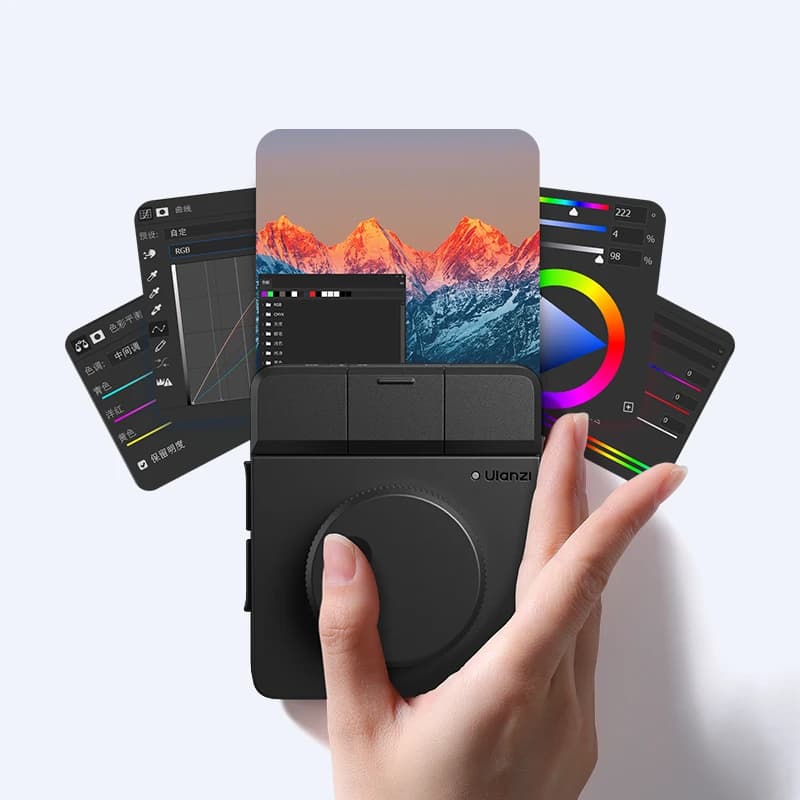 Ulanzi D100H Dial Creative Controller Studio Intelligent RGB Systems Wireless Desktop Infinite Knob Feedback Video Assistant